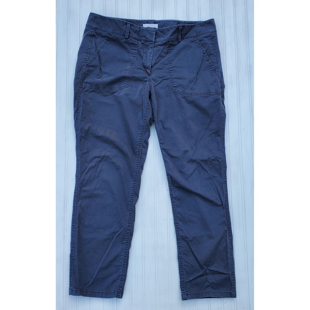 Loft Pants Womens Size 10 Gray Straight Leg Chino Cotton Stretch Casual Workwear